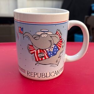 Hallmark Republican Elephant Mug - White and Blue GUC